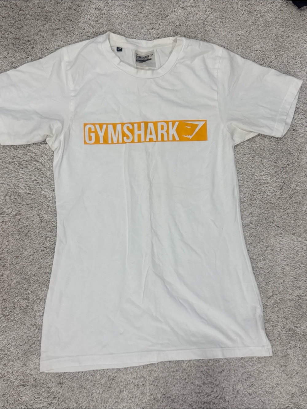 Gymshark White Tee with Yellow Logo
